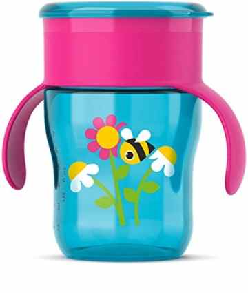 Philips AVENT SCF782/20 – Trinkbecher Allaround Cup 260ml ab 12+, Farbe rosa -