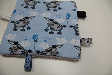 Pinidi Baby Knistertuch Esel blau grau / grau -