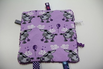 Pinidi Baby Knistertuch Esel lila grau / violett -
