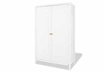 Pinolino 141673 Zeitloser, 2-Türiger Kleiderschrank aus Massiver Kiefer, Maße, 122 X 56 X 190 cm, weiß lasiert -