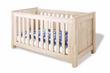 Pinolino Kinderbett Carus, modernes Kinderbett (140 x 70 cm) mit 3 Schlupfsprossen, Eiche mit Echtholzstruktur, Umbauseiten enthalten (Art.-Nr. 11 00 18) -