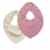 Pippi 2er Set Baby Dreieckstuch Halstuch Lätzchen uni rosa & creme mit Punkten in rosa -