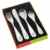 p:os 24131 Besteckset Leo Lausemaus, 4 Teiliges Set mit aufwändiger Prägung, Edelstahl 18/10, rostfrei -
