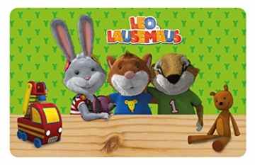 p:os 24176 Frühstücksbrettchen Leo Lausemaus mit Gummifüßen, circa 23,5 x 14 x 0,5 cm -