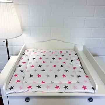 Puckdaddy „Sterne rosa/grau+“ Wickelauflage, Wendeauflage 2-seitig -