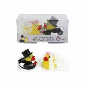 Quitsche-Ente „Hochzeitspaar“ 2 Entchen Badeentchen -