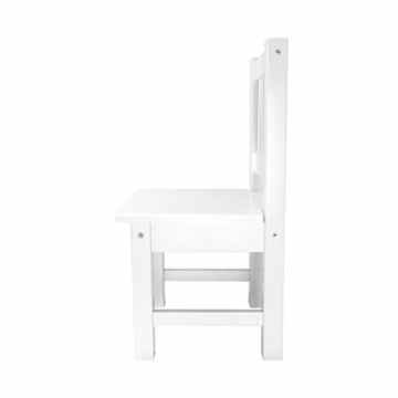 [Rabando] – Kindersitzgruppe 1x Kindertisch mit 2x Kinderstühlen + 1x Kinderbank Holz Weiß lackiert -