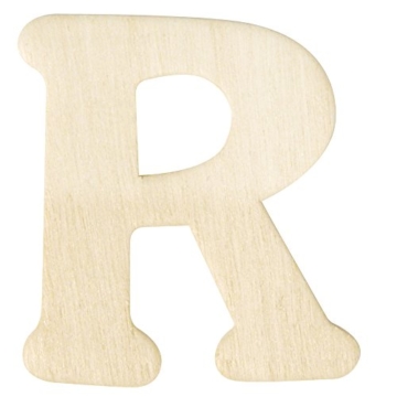 Rayher Hobby 6161700 Holz-Buchstaben, 4 cm, R -