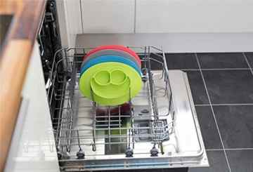 RayMoon Baby Kleinkind Rutschfest Lächelndes Gesicht Form Silikon Platzdeckchen Teller Tischset mit Löffel -