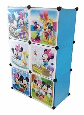 Regalsystem Kleiderschrank Regal Kinderzimmer Garderobe Kindermöbel Schrank (6er blau) -