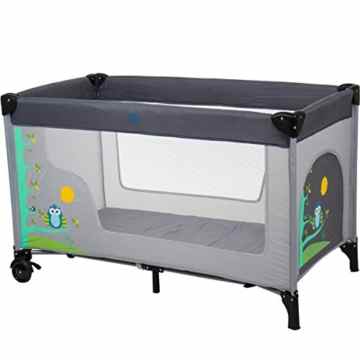 Reisebett / Kinderbett / Babybett / Laufstall EULE (Inklusive Matratze & Transporttasche) 120 x 60 cm -