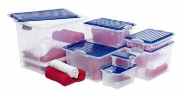 Rotho Aufbewahrungs-Box COMPACT mit Deckel, Lagerbox transparent aus Kunststoff im DIN A5 Format, Inhalt 4,5 Liter, Plastikkiste ca. 27 x 18,5 x 15 cm -