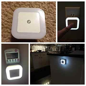 Roxenda 4er-Set LED Nachtlicht 0,5W energiesparend Steckdosenlicht Orientierungslicht mit Dämmerungssensor automatisch Leuchte für Schlafzimmer Kinderzimmer Flur -
