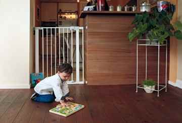 Safety 1st Easy Close Extra Tall Treppenschutzgitter, extra hohes Türschutzgitter aus Metall zum Klemmen, weiß, bis 94 cm verlängerbar -