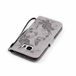 Samsung Galaxy S7 Edge Hülle [Bildschirmschutz aus gehärtetem Glas], Grandoin Retro Leder Foliant Stoßabfangende Hülle, exzellente Qualität buntes elegantes Muster Design Premium PU Verschluss genaue Passform Riemen-Leder Geldbörse schützende Schnapp-Hüllen-Abdeckung für Samsung Galaxy S7 Edge mit [Kreditkarten Einschub] Ständer Funktion -