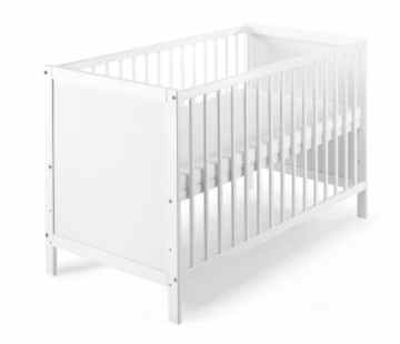 Schardt 03 075 19 02 Schardt Kinderbett Leo 60×120 cm mit Sprossengitter / Kiefermassivholz mit HDF Füllung weiß lackiert -
