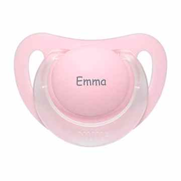 Schnuller mit Namen NUK Starlight, Namensschnuller, Nuckel, Größe 1 & 2, in den Farben blau, rosa, gelb, grün -