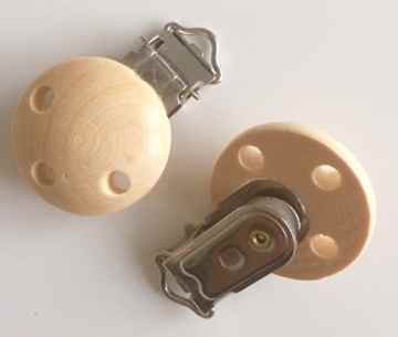 Schnullerclip für Schnullerkette zum Selbermachen in 8 verschiedenen Farben, Clip für Schnullerkette (natur) -