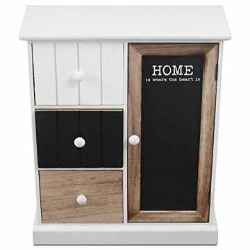 Schrank 29,5x36x12cm mit Tür und 3 Schubladen Schränkchen Kommode -
