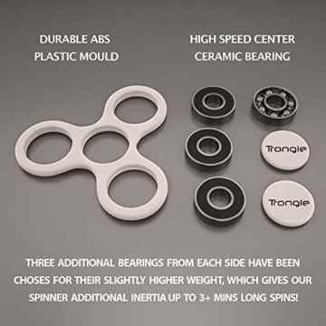 SEGURO Tri Fidget Spinner Ultra Schweigen Hochgeschwindigkeit 3-5 Minute Spins EDC Hand Spinner Spielzeug ABS Durable Desktoy für Autismus, Fokus, lindert Stress, Anti Stress -