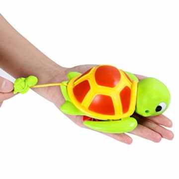 SGILE Schildkröte Badewanne Spielzeug Schwimmende Kriechtier Schildkröte mit Spiralfeder aufziehen, Badewanne Badebecken Spielzeug für Kinder Baby, 4 Spielzeug in einem Set -