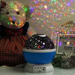 SIEGES Sternenhimmel Projektor LED Sternen Nachtlicht 360 Grad drehbar Star Romantische Nacht Lampe Sternenprojektor Beleuchtung mit USB Geschenke Vtech Mobile für mädchen Kinder Baby Jungen Schlafzimmer Kinderzimmer Geburtstag Spielzeug Party Zubehör Weihnachten Blau -