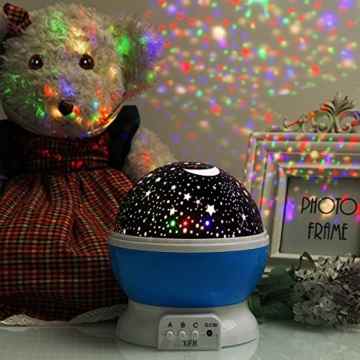 SIEGES Sternenhimmel Projektor LED Sternen Nachtlicht 360 Grad drehbar Star Romantische Nacht Lampe Sternenprojektor Beleuchtung mit USB Geschenke Vtech Mobile für mädchen Kinder Baby Jungen Schlafzimmer Kinderzimmer Geburtstag Spielzeug Party Zubehör Weihnachten Blau -