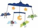 sigikid, Mädchen und Jungen, Mobile mit Fledermäusen, Baby bite me, Blau/Grün/Gelb, 41015