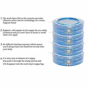 Signstek Nachfüllkassetten für Angelcare Windeleimer Verbesserung Version + Geruchsschutz(99,9% schlechte Gerüche einschließen) -