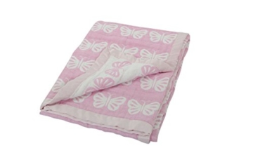 Silver Cloud Jacquard Musselin Schmetterling-Decke (Rosa) -