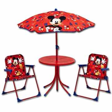 Sitzgruppe – Kindergruppe – Schirm – Kindersitzgruppe mit Schirm mit Motivauswahl (Mickey) -