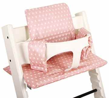 Sitzkissen beschichtet für Stokke Tripp Trapp – Altrosa mit weissen Sterne -