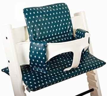 Sitzkissen beschichtet für Stokke Tripp Trapp – Petrol Sternchen -