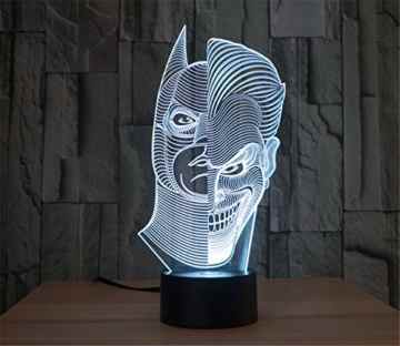 SmartEra® Two Face Man Joker und Batman 3D Abstrakt Visuelle 7 Arten von Farben ändern Touch Tasten USB Schreibtischlampe -