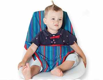 smartlly tragbar Reise Hochstuhl Booster Baby Sitz mit Halteband waschbar verstaubarer Sack