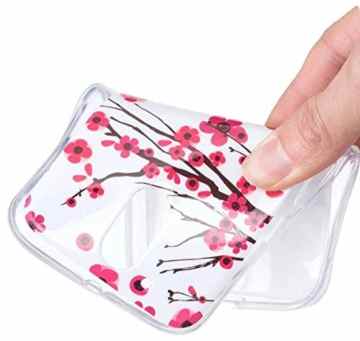 Soft TPU Handyhülle Motorola Moto G4 Hülle Silikon Tiere Muster [Blumen] Ultra Slim Schutzhülle Wasserdicht Stoßfest Tasche Case Back Cover [Glanz nachts] -