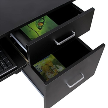 Songmics Computertisch PC Tisch mit Schubladen 120 x 60 x 76 cm schwarz LCD303B -