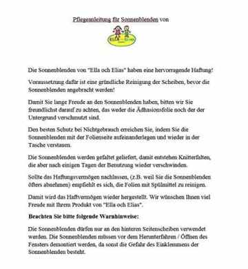 Sonnenschutz-Auto-Blenden selbsthaftend fürs Auto | 2-er Set Sonnenblende BONUS plus Tasche | Schutz vor Licht & Hitze für Baby und Kind (Motiv: Zebra Aussen) | Von Ella och Elias -