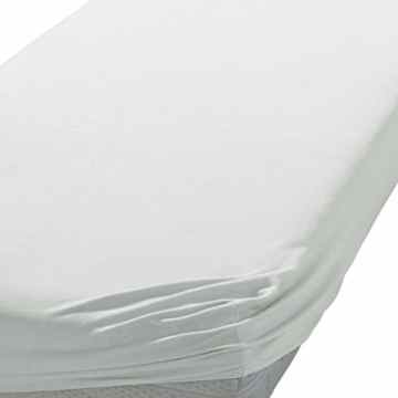Spannbettlaken Weiss mit Gummizug 100% Baumwolle -