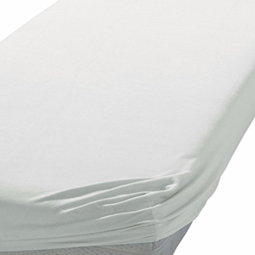 Spannbettlaken Weiss mit Gummizug 100% Baumwolle -