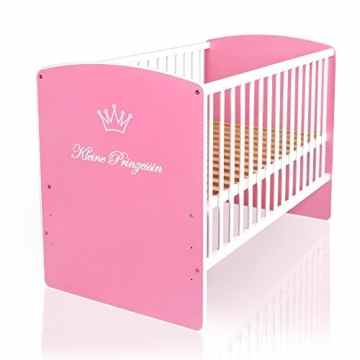 Sparset Babybett Kleine Prinzessin 120cm x 60cm Komplett set 11 tlg + Wickelkommode -