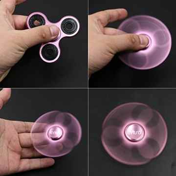 Spinner Fidget Spielzeug für die Hand,EVIISO Spielzeug aus Aluminiumlegierung Tri Spinner Hand spielzeug Finger spinner für Kinder und Erwachsene Spielzeug Geschenke (Rosen Gold) -