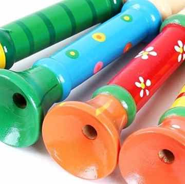 Starcrafter 4 Tlg. Bunt Kinder Handgefertigten Aus Holz Musikpfeife Flöten,Promotion Baby-musikalisches Potential -