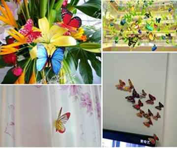 Stickerkoenig 3D Schmetterlinge 12 Stück Wandsticker, Wandtattoo Wand Deko mit 3D Flügel Klebepunkten Farbe Butterfly selbstklebend M04 -
