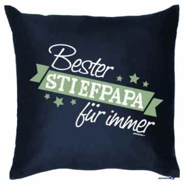 Stiefpapa Kissen: Bester STIEFPAPA für immer, Blau, ein liebevolles Mitbringsel für den neuen Mann von Mama -