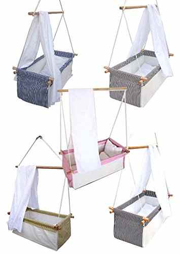 STODOMED Babyhängematte Hängenest Babywiege Babyschaukel Hängewiege Hängematte Wiege Babynest für Mädchen rosa pink -