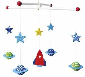 Süßes Mobile „Weltraum“ aus Holz von Jabadabado -