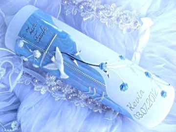 Taufkerze Kommunionkerze Junge Mädchen 250/70 mm VT-01 inkl. Zubehör für selbstbeschriften -