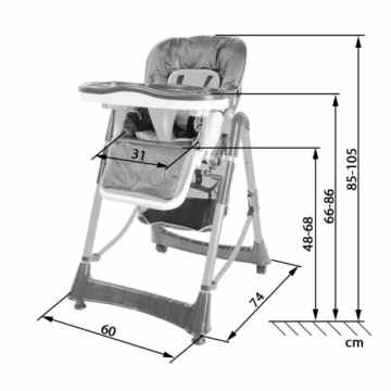 TecTake Kinderhochstuhl Babyhochstuhl höhenverstellbar -diverse Farben- -