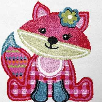 Teppich Kinderzimmer niedliche Füchse Kinderteppich Fuchs Mehrfarbig Pink Creme, Grösse:200×280 cm -